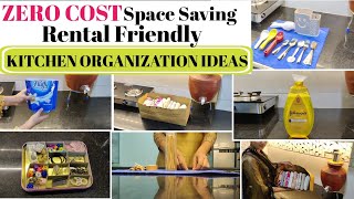 Zero Cost Kitchen Organization Ideas ✅ Rental Friendly | Space Saving Ideas