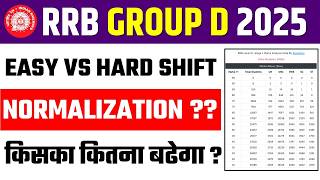 RRB Group D 2025 Easy And Hard Shift||RRB Group D Shift Wise Normalization Kitna Hoga||Official Data