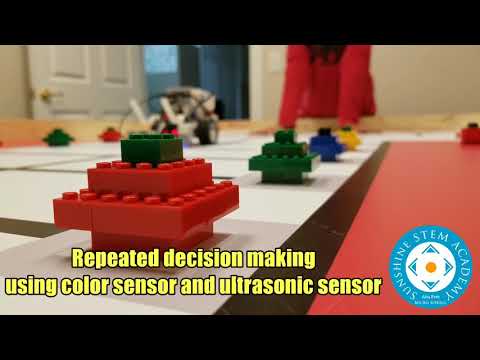 Robotics: Repeated Decision Making Using Color Sensor and Ultrasonic Sensor - Sunshine STEM Academy
