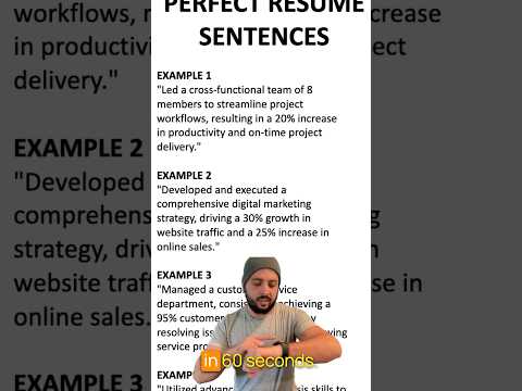 The Perfect Resume Sentence In 60 Seconds! #jobsearch #resume #resumewriting #tips