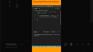 JS tips - Check Valid Ethereum Address #shorts #javascript #web3 #ethereum