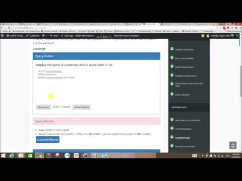 Hands-On SQL:  Filter With Like