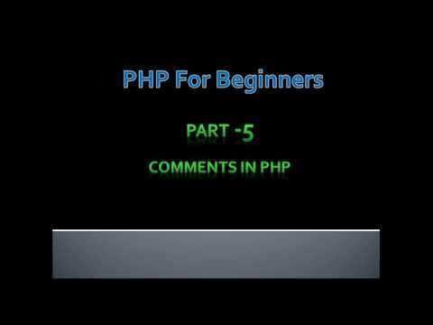 Part 5- Comments in php