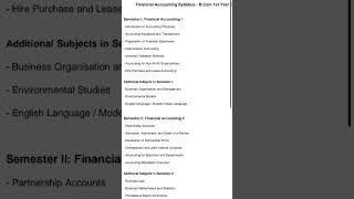 Financial Accounting Syllabus 2025-26 newly updated || Bcom 1 year syllabus || #bcom #accounting