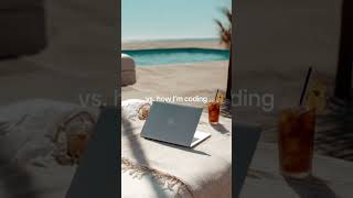 Office v Beach coding life! #programming #coding #codinglife #developer #techtok #engine #thejake111