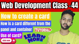 Web Development class #44 | How to create cards using w3css | NATL | Zulquir