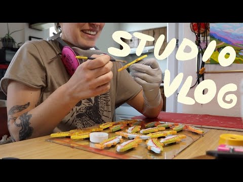 studio vlog ✿ clay magnets, sketchbooking, and bike camping!
