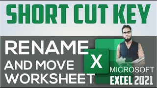 SHORTCUT KEYS II RENAME & MOVE EXCEL WORKSHEET