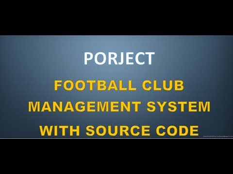 Football Club Management System on C# visual Studio With Source code