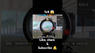 1VS 4 😱 #freefire #gwkaran2m #freefireand #freefireandfreefiremaxdifference