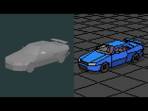 Low Poly JDM Icon in 3D Pixel Art