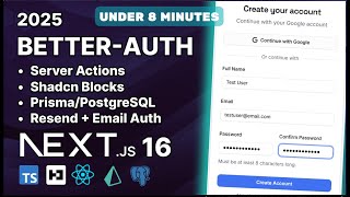 Next.js 16 Secure Auth 🔒: BETTER-AUTH, Prisma, Resend & Server Actions (Email/Password)