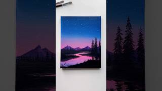 Twilight Reflections 💜✨ #paintingideas #landscape #art