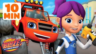 Blaze's Best Engineering Scenes & Games! 🔧 10 Minutes | Blaze and the Monster Machines