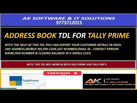 Address Book TDL for Tally Prime & Tally ERP 9