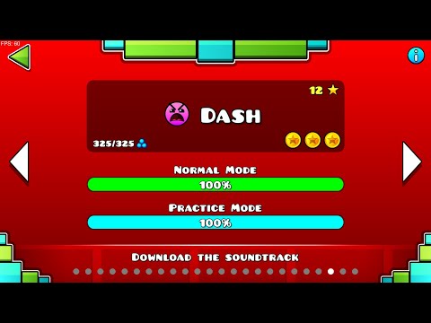 Dash level completed with 3 coins Geometry Dash