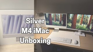 Silver M4 iMac Unboxing & First Setup | Minimal Desk Tour 💻