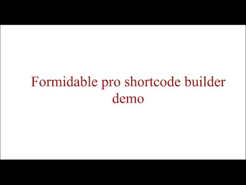 Formidable Pro brand new shortcode builder demo