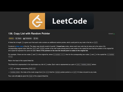 Copying a Linked List with Random Pointers