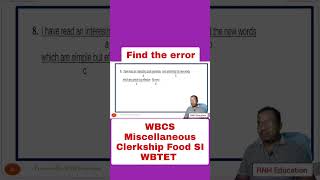 Find the Error | Error Spotting | Sentence Correction | #wbcsenglish #rnheducation #errorspotting