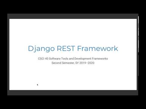 Lecture 25 - Django REST Framework