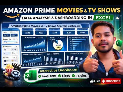 Amazon Prime Data Analysis & Dashboard in MS Excel | Complete End-to-End Project Tutorial