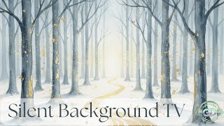 Cozy Winter Forest ❄️ Falling Snow Ambient Video | TV Silent Background in 4K (60 minutes)