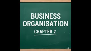 Business organisation chapter 2  ONE SHOT