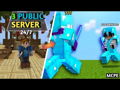 🔥Top 3 Best Public SMP For Minecraft PE || Public Server For MCPE 1.20 ||