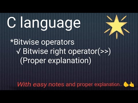 C language (Easy notes on Bitwise operators, Bitwise right operator)..!! @codingworld-j1h