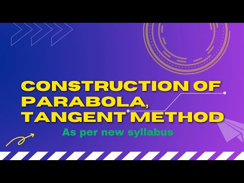 Engineering graphics for polytechnic. Construction of parabola, tangent method.As per new syllabus.
