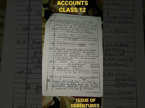 ISSUE OF DEBENTURES || class 12 || Accounts