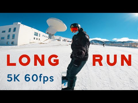 SNOWBOARDING GoPro 5K 60FPS | Long Snowboard Run in Spain | Sierra Nevada Ski Resort