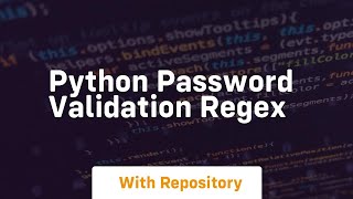 python password validation regex