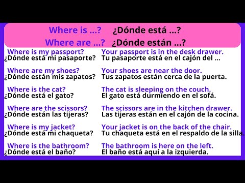 ¿Cómo responder a las preguntas "where is, Where are"? 100 frases en inglés para principiantes.