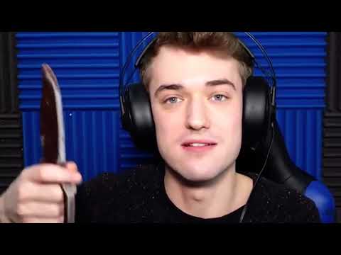 Crainer hitting him self with a knife