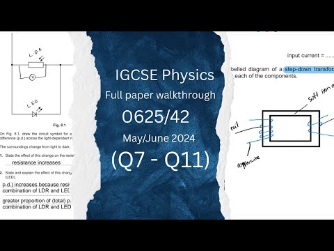 IGCSE Physics Paper 42 | May/June 2024 | 0625/42/M/J/24 (Q7–11) | Fully Solved Walkthrough