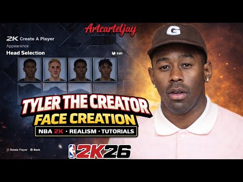 Tyler The Creator Face Creation NBA 2K26 