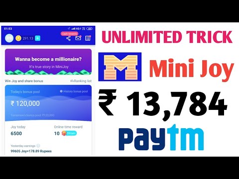 Unlimited trick Working Mini Joy || Mini Joy Refer Online Script 2019