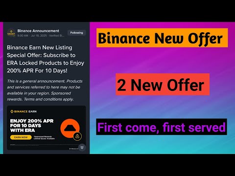 Binance New Offer Today || 2 New Offer || Crypto New Offer 