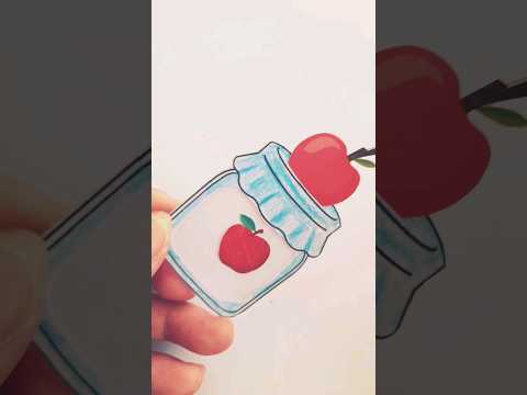 Put apples in a glass jar | Paper Craft DIY #applediycraft #papercraft #craftideas