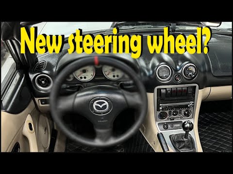 Budget V8 Monster Miata Build - Episode 31 - Steering wheel leather wrap / power steering plans.
