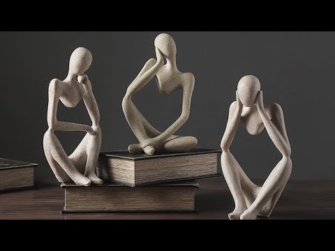 Estatueta de Resina Pensador Abstrato