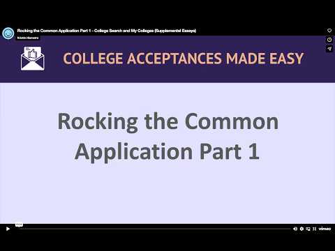 Rocking the Common Application Part 1