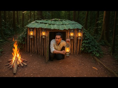“I Built a Shelter Under an Old Tree Root… But Can I Survive the Night?”