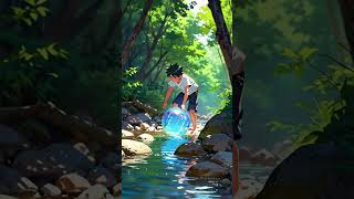 Ninja Kids Epic Water ball Attack! #naruto #sasuke #narto voice ai 2025# water forest #anime rocks