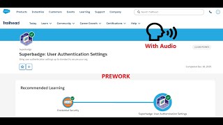 PREWORK | Superbadge: User Authentication Settings | Trailhead | Salesforce | Virtual Internship