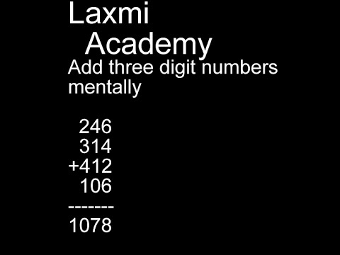 Adding 3 digit numbers mentally