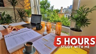 5 HOUR STUDY WITH ME | Background noise, 10 min break, No Music, Study with Merve