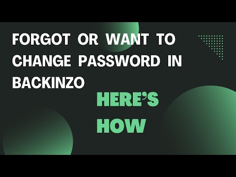 How to Change Password in Backinzo - Step by Step Tutorial